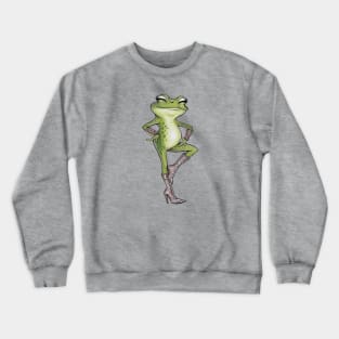 Fashionable Frog in Heels Crewneck Sweatshirt